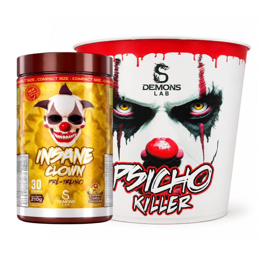 Pré Treino Demons Lab Insane Clown 210g + Balde Pipoca 2,5L