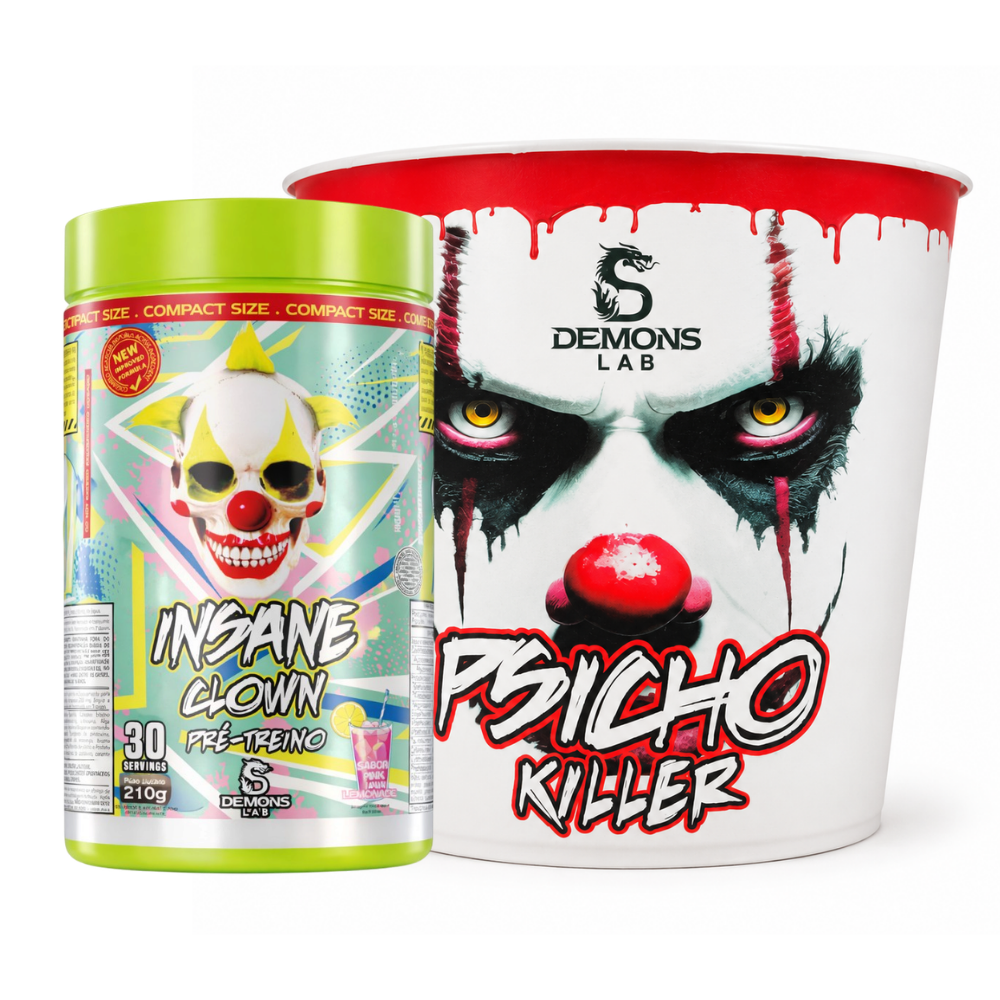Pré Treino Demons Lab Insane Clown 210g + Balde Pipoca 2,5L