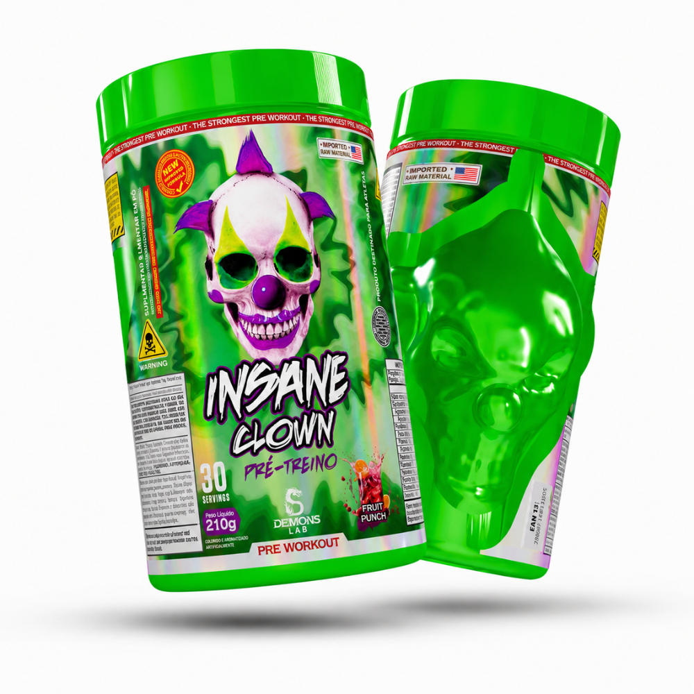 Pré Treino Demons Lab Insane Clown 210g + Balde Pipoca 2,5L