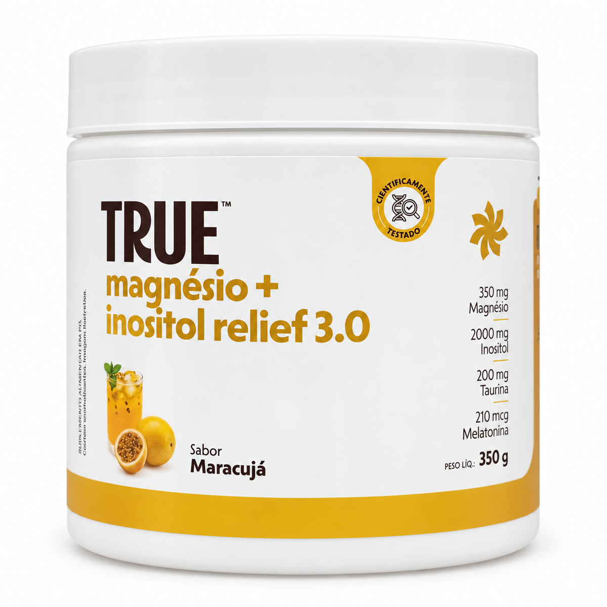 Magnésio + Inositol Relief 3.0 - 350g Maracujá - True Source