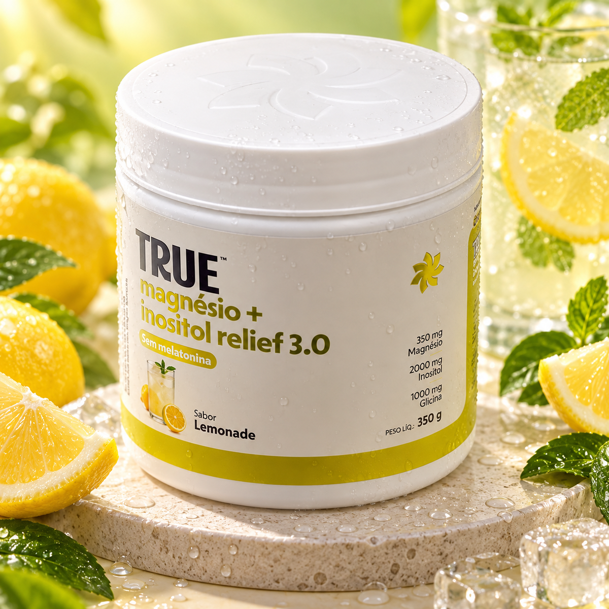 Magnesio + Inositol 3.0 350g Lemonade Sem Melatonina - True source