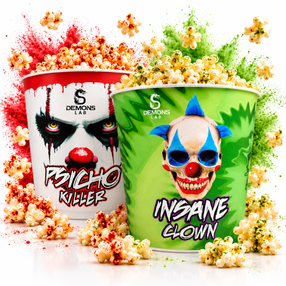 Pré Treino Demons Lab Insane Clown 210g + Balde Pipoca 2,5L