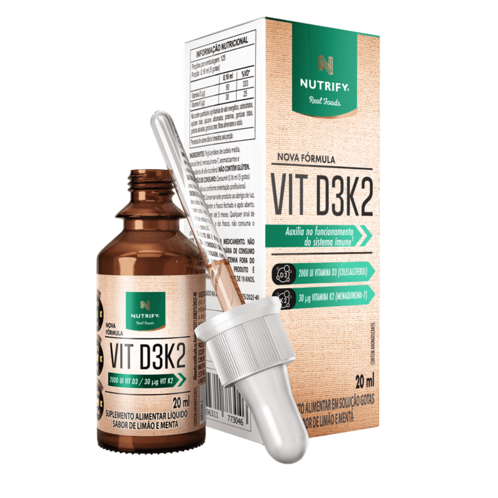 Vitamina D3K2 Nutrify 20ml Sabor limão menta