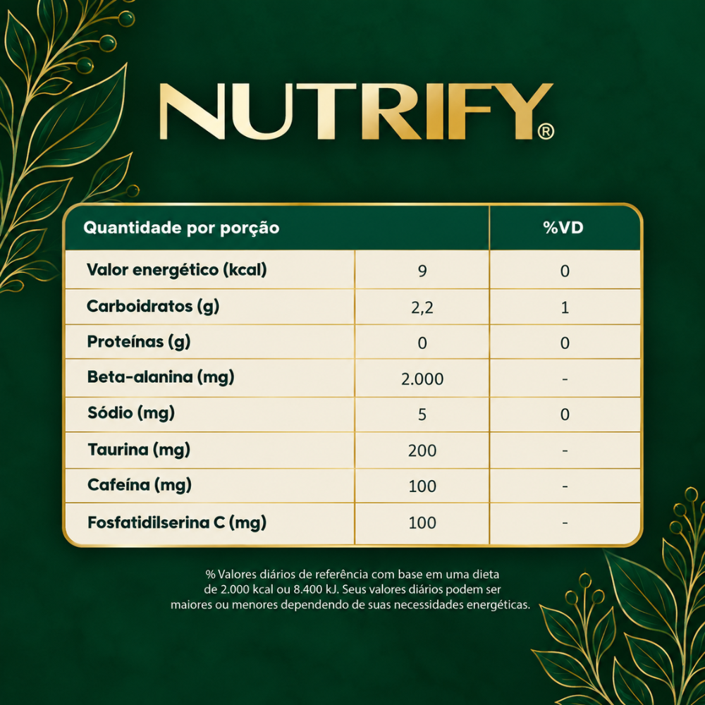 Move up Nutrify 30saches pré treino Sabor frutas vermelhas