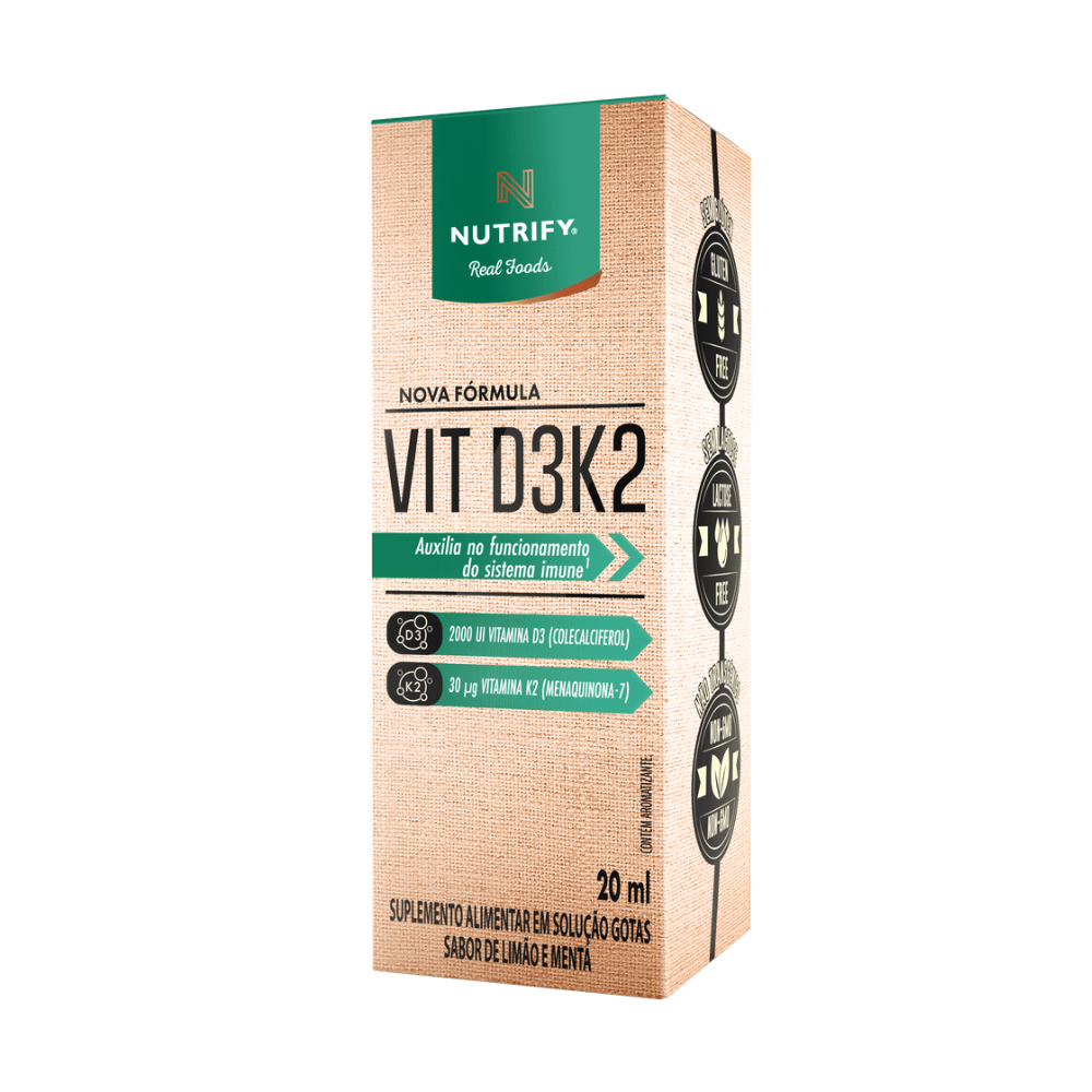 Vitamina D3K2 Nutrify 20ml Sabor limão menta