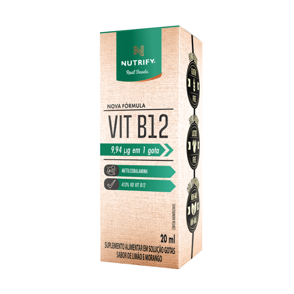 Vitamina - VIT B12 em Gotas - NUTRIFY