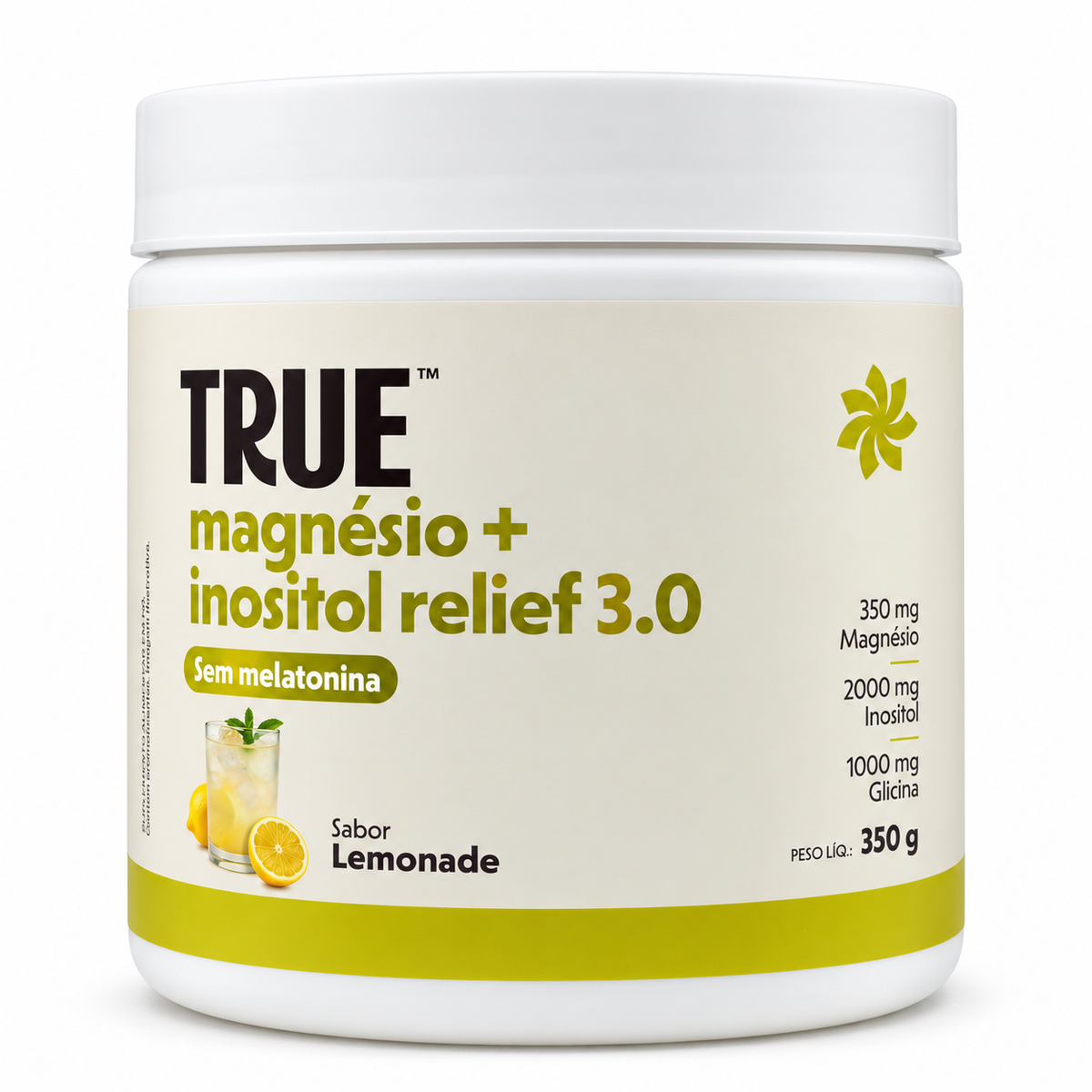 Magnesio + Inositol 3.0 350g Lemonade Sem Melatonina - True source