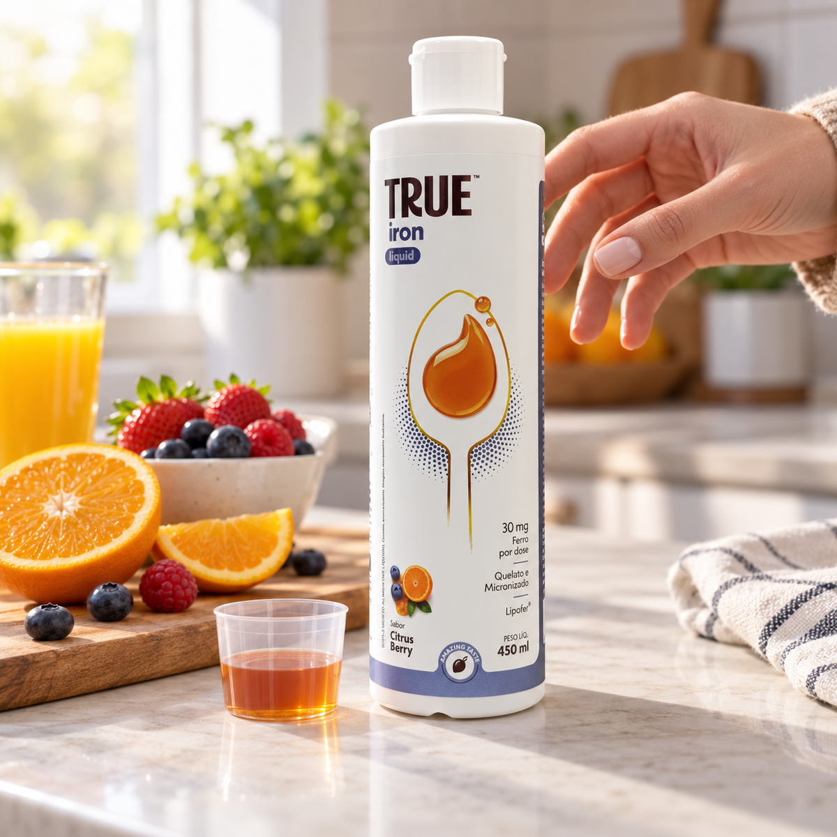 True Source - Iron Liquid Sabor Citrus Berry 450ml