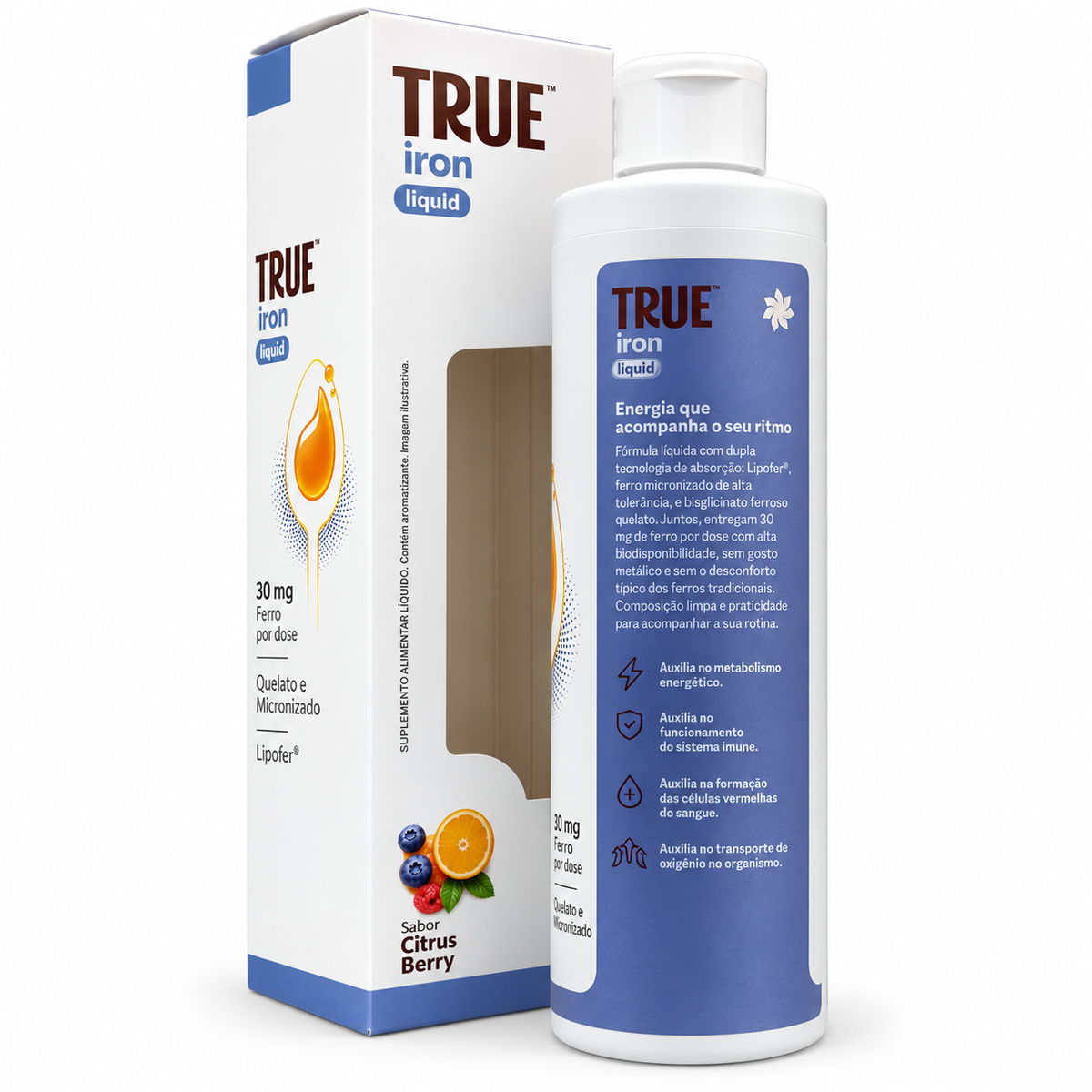 True Source - Iron Liquid Sabor Citrus Berry 450ml