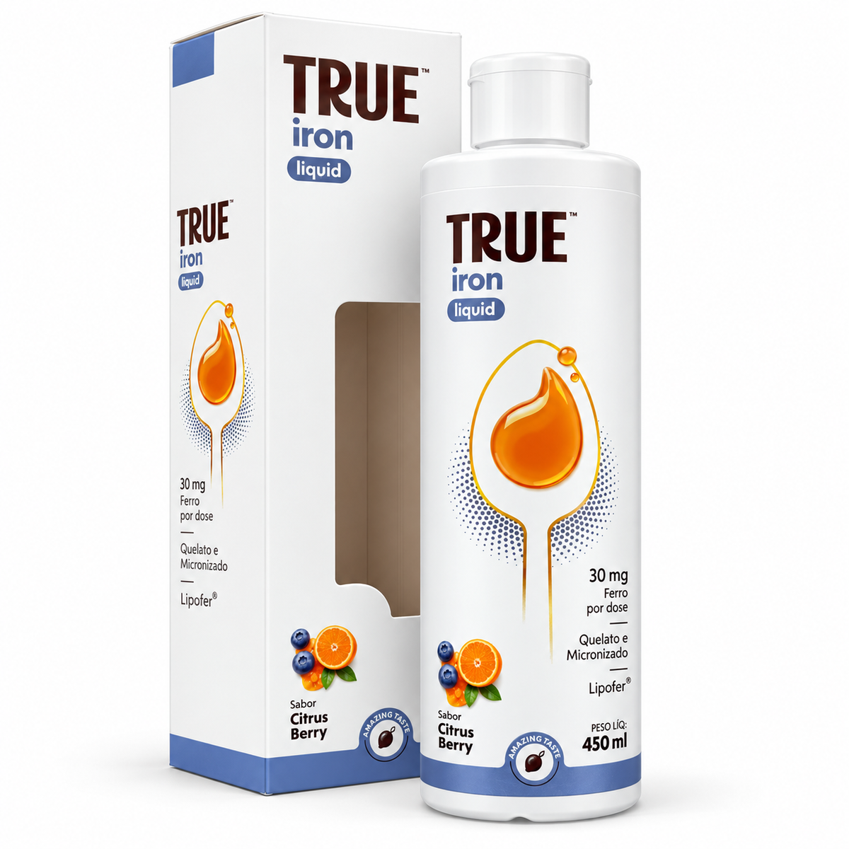 True Source - Iron Liquid Sabor Citrus Berry 450ml