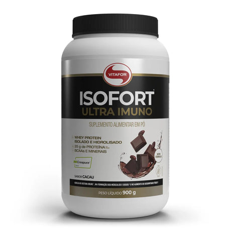 Proteína - Whey Protein Isolado e Hidrolisado - Isofort Ultra Imuno - 900g - Vitafor - HOTBODY