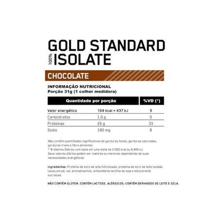 Whey Protein - 100% Whey Gold Standard Isolate - Optimum Nutrition - HOTBODY