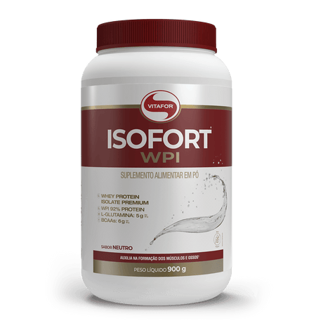 Proteína - Whey Protein Isolado - Isofort - 900g - Vitafor - HOTBODY