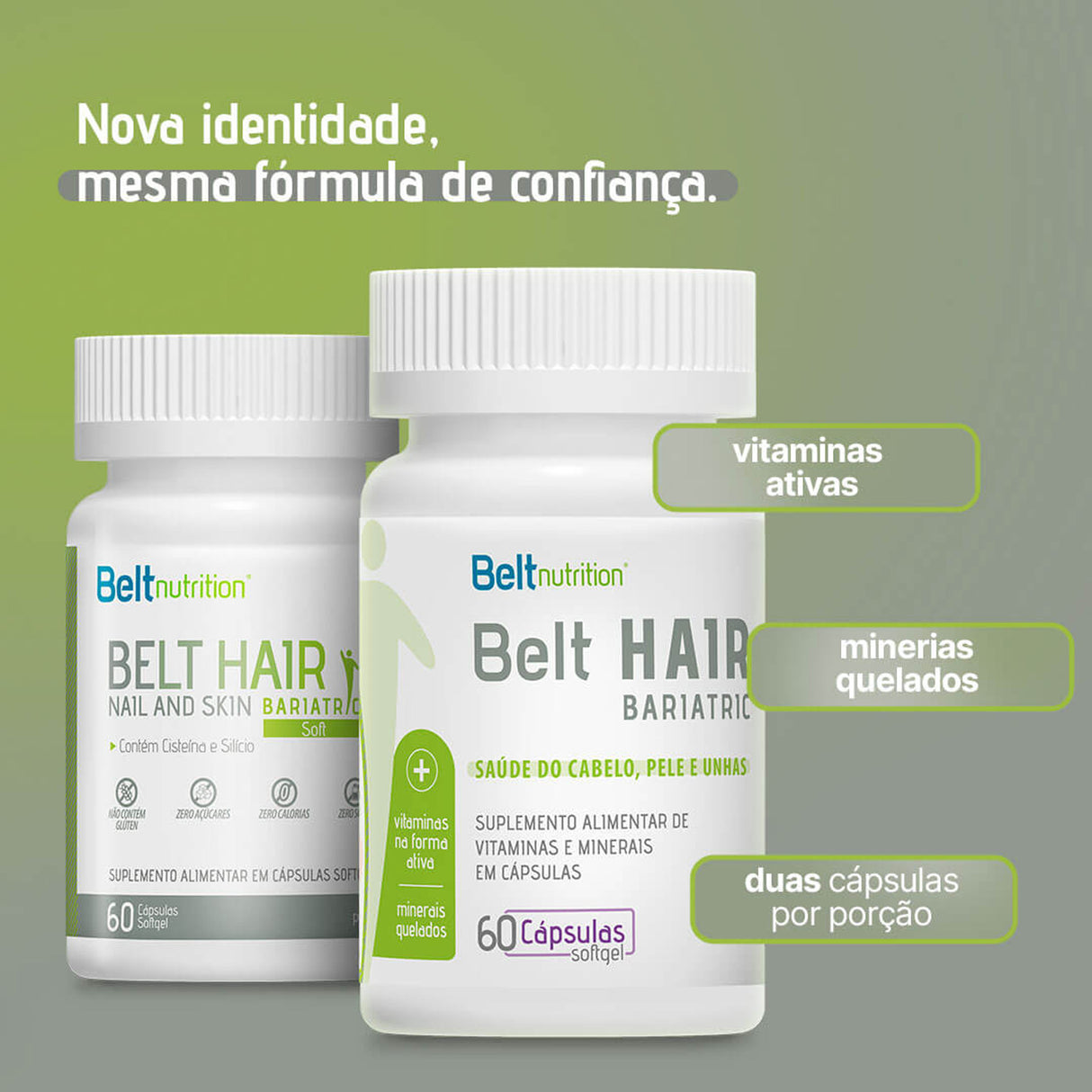 Cabelos, Pele & Unhas - Belt Hair Nail and Skin Bariatric Soft - BELT NUTRITION