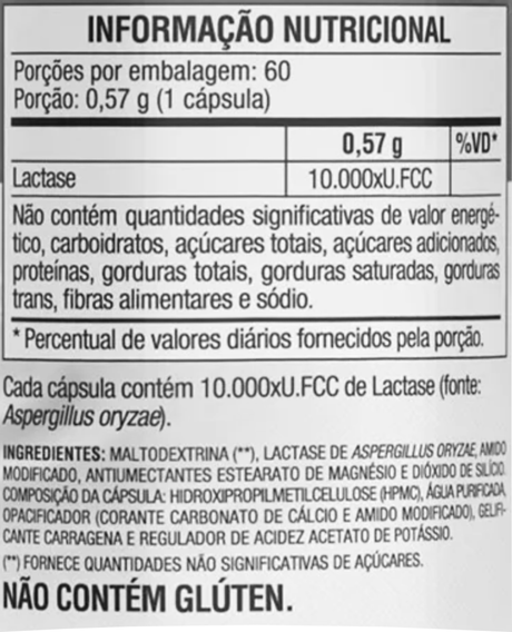 Enzima Digestiva -  Laczyme - 60 cap - Vitafor - HOTBODY