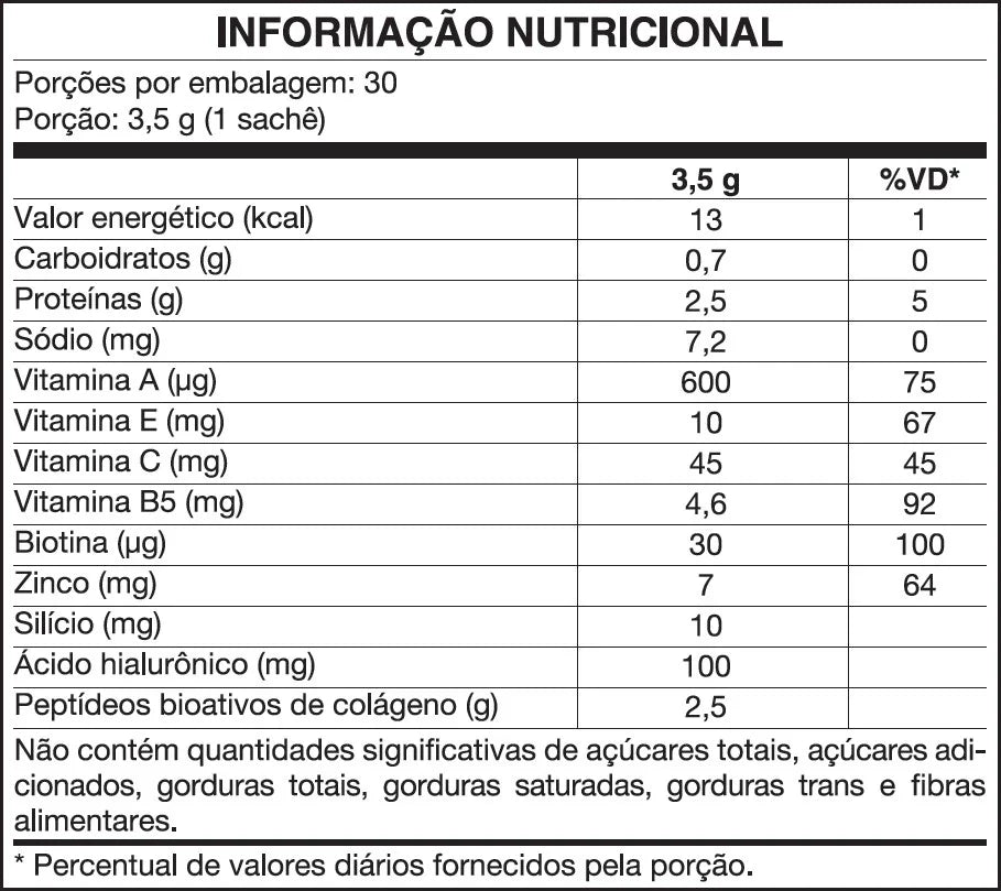 Colágeno - Colagentek beauty - 30 sachês 3,5g - Vitafor - HOTBODY