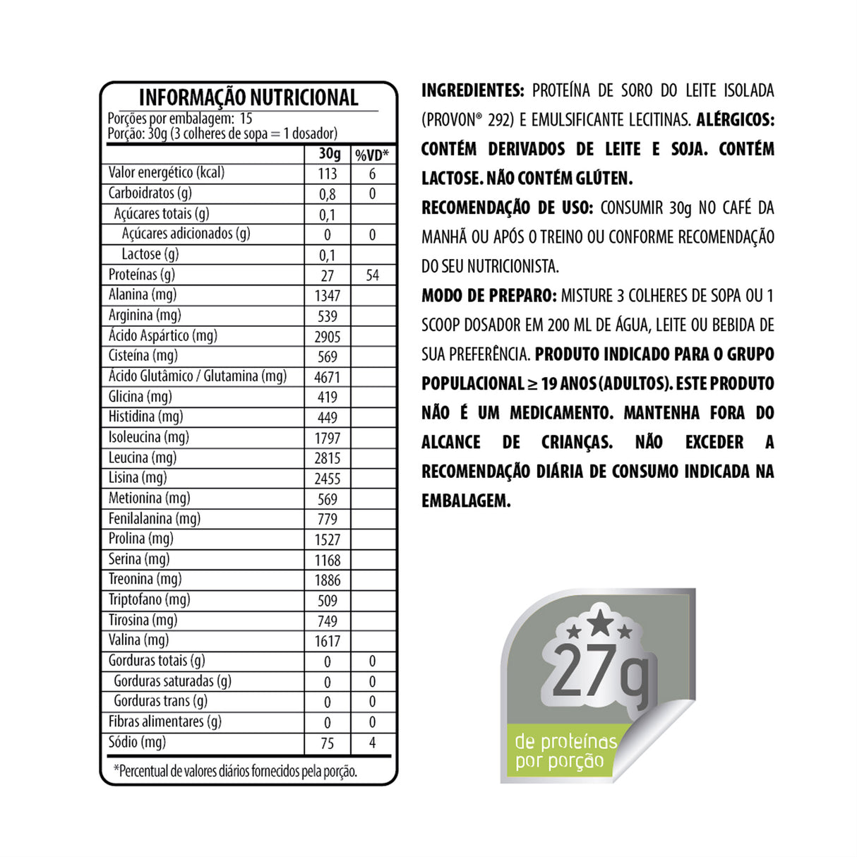 Whey Protein Isolado - Belt Bari - BELT NUTRITION