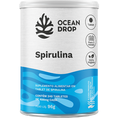 Spirulina 240 Tabletes 400mg Ocean Drop Ergovita