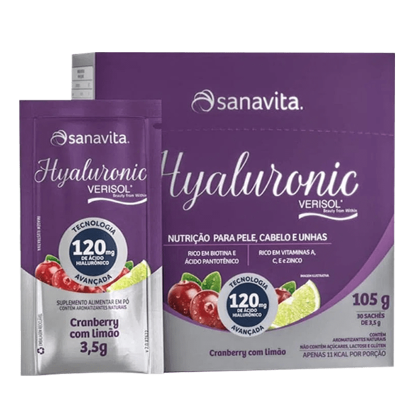 Hyaluronic Verisol Cranberry c/ Limão 30 Saches 3,5g Sanavita