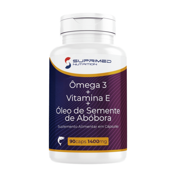 Ômega 3 + Vitamina E + Óleo de Semente de Abóbora 90 caps Suprimed