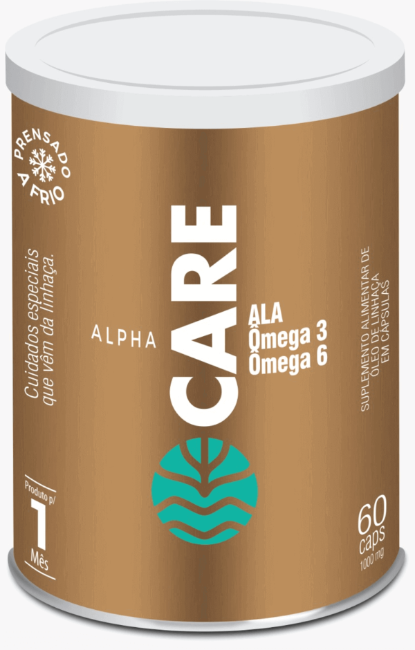 Alpha Care Óleo de Linhaça Prensado 60 Cáps de 1000mg Vital Âtman