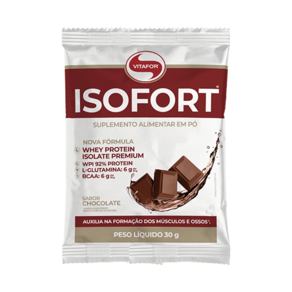 Isofort Whey Protein Isolado Chocolate 01 Sachê de 30g Vitafor