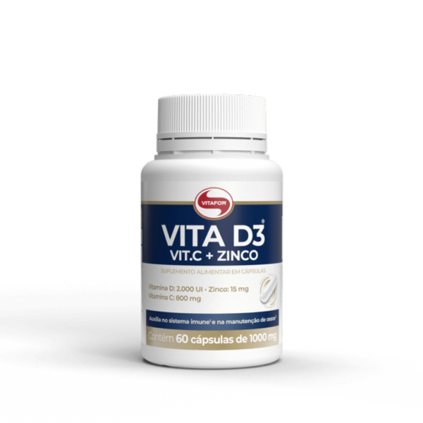 Vita D3 + C + Zinco 60 Caps 1000 mg Vitafor